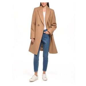 DKNY Women's Faux Wool Notched Lapel Fully Lined Fashion Coat 2XL